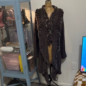 Pretty Angel sweater cardigan duster M boho Whimsygoth fairycore chunky soft Y2K